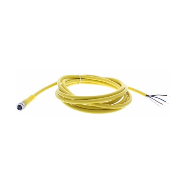 Cordset; M8 Female to Cut-end; Yellow; 4 cond; 2m; PVC Pack of 2 