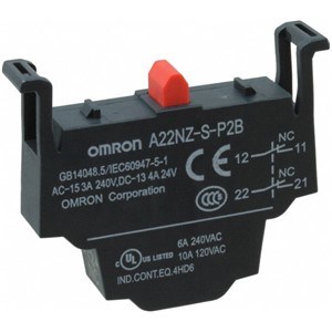 OMRON 22MM CONTACT BLK 2-NC PUSH-IN TERM