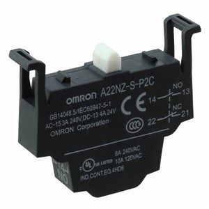 OMRON 22MM CONTACT BLK 1NO-1NC PUSH-IN