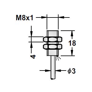 RAMCO M8 IND PROX METAL 1MM  NPN CBL