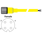 RAMCO M12 4P FEMALE STRAIGHT CABLE 10M