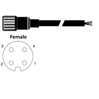 RAMCO M12 4P FEMALE STRAIGHT CABLE 2M