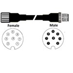 RAMCO M12 8P FEMALE/MALE CABLE 5M