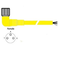 RAMCO M8 3P FEMALE RIGHT ANGLE CABLE 2M